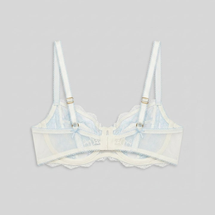 Dahlia Balcony Bra floral chiffon back flat-lay