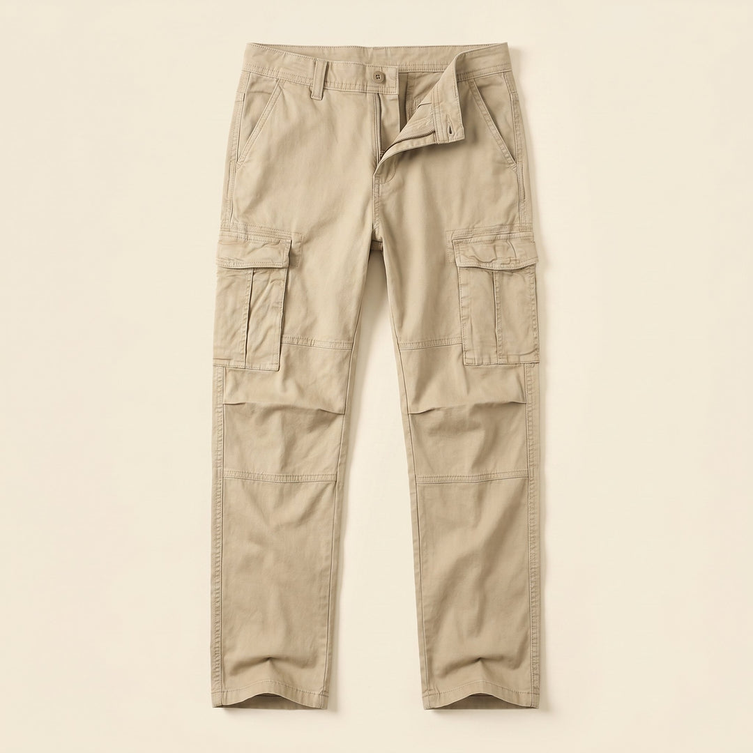Daily men's cargo work pants product flat lay