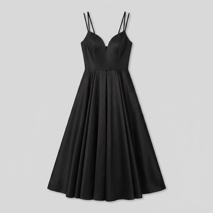 Dalia satin A-line midi dress product flat-lay