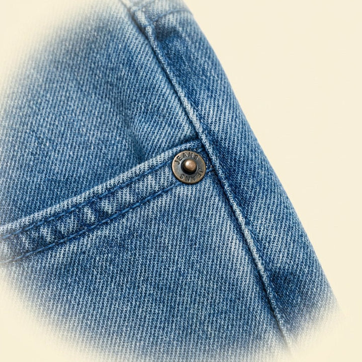 Dapper denim shorts fabric close-up