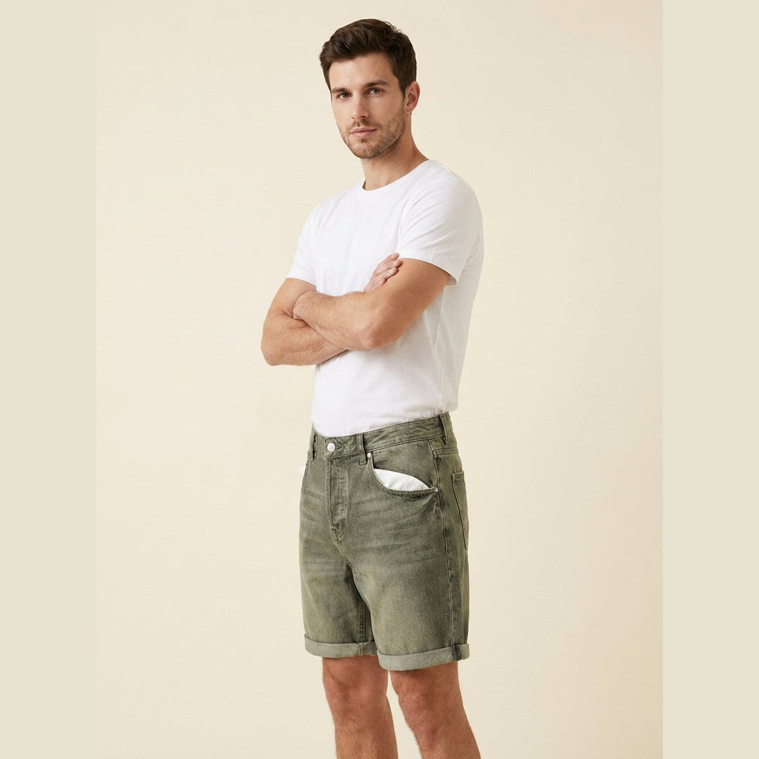 Dapper denim shorts green