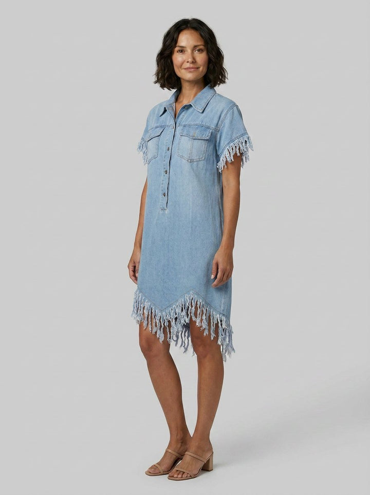Dara denim dress side angle