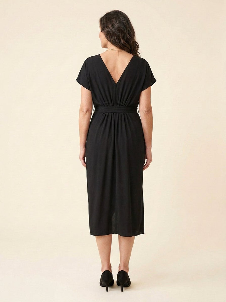 Dara draped front midi dress back view