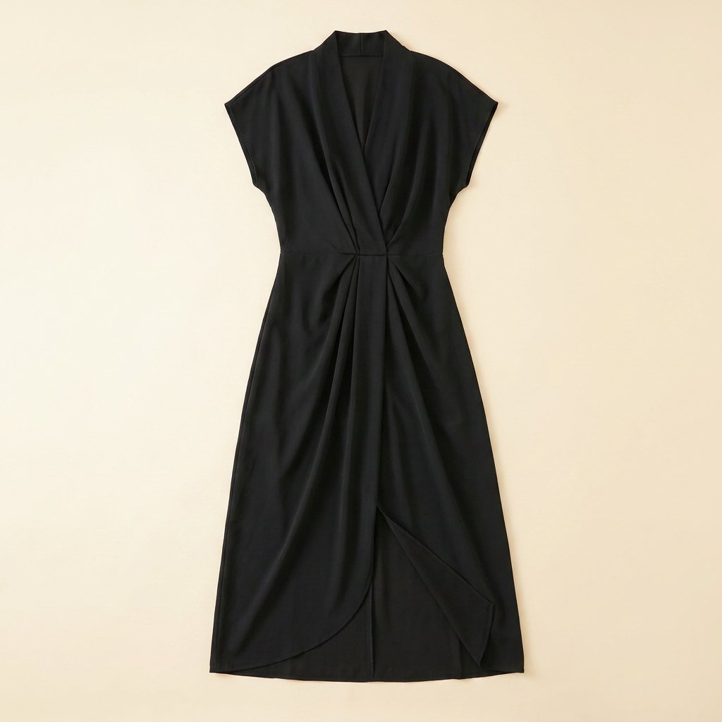 Dara draped front midi dress product flat lay