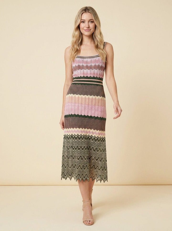 Dara midi dress walking pose