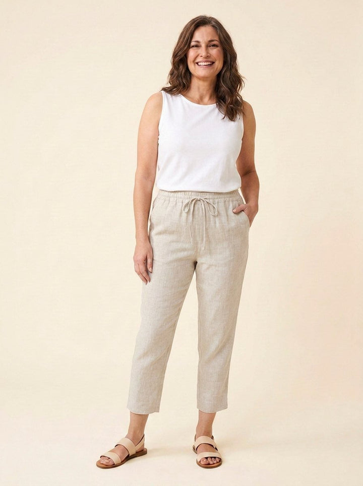 Dazzle linen pants natural front