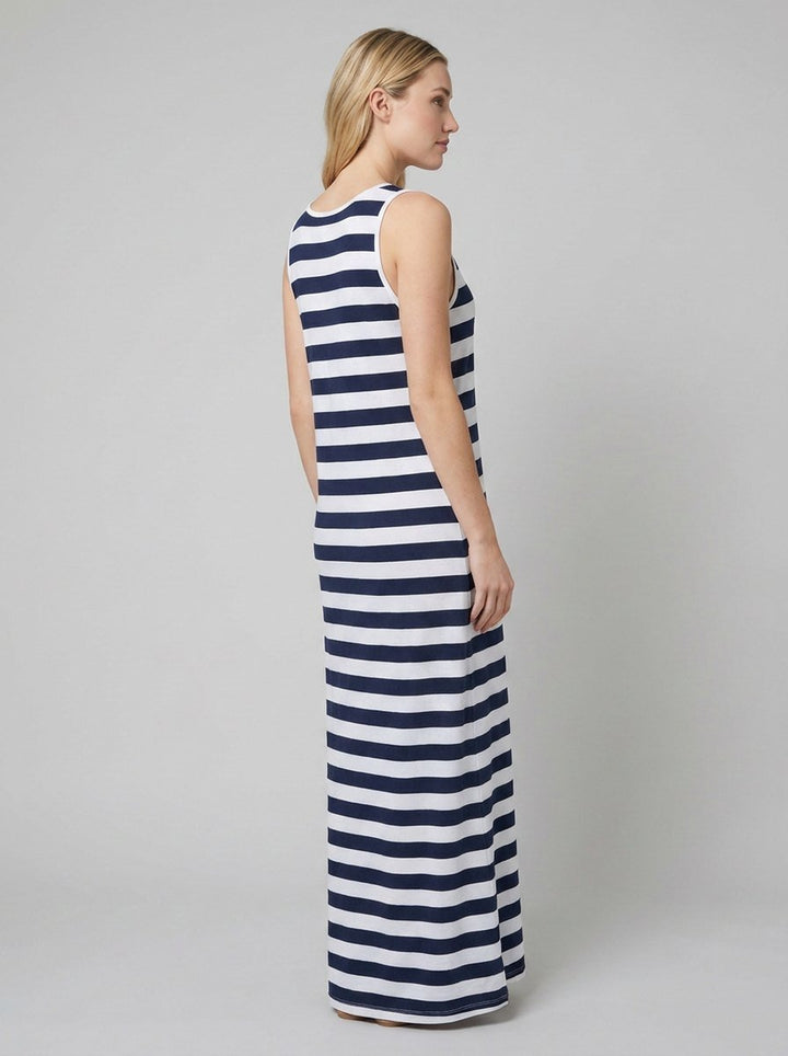 Dewey nautical stripe maxi dress side