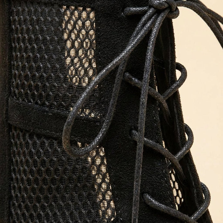 Diva dance booties mesh fabric and lace detail