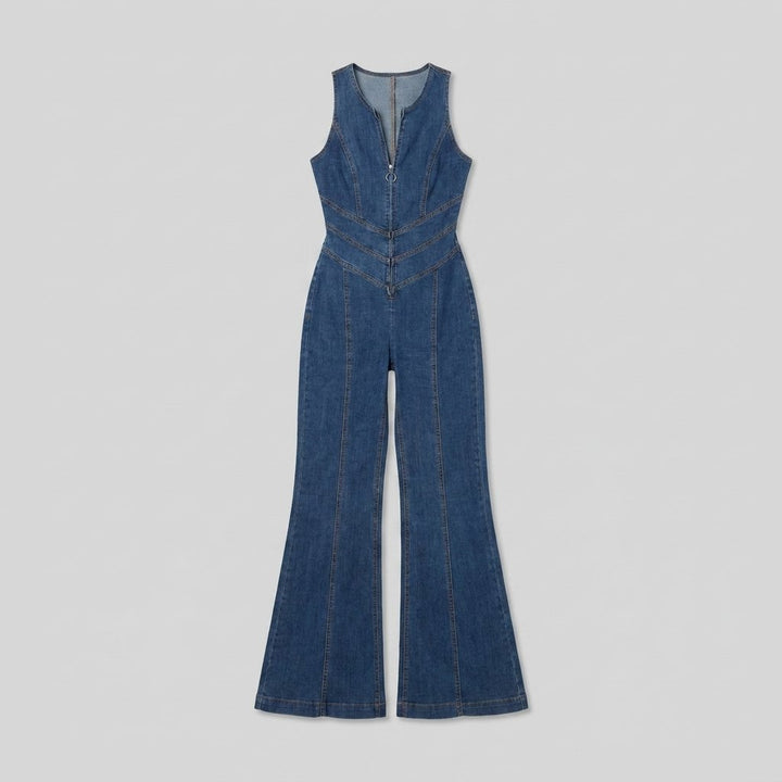 Diva denim jumpsuit product flat lay