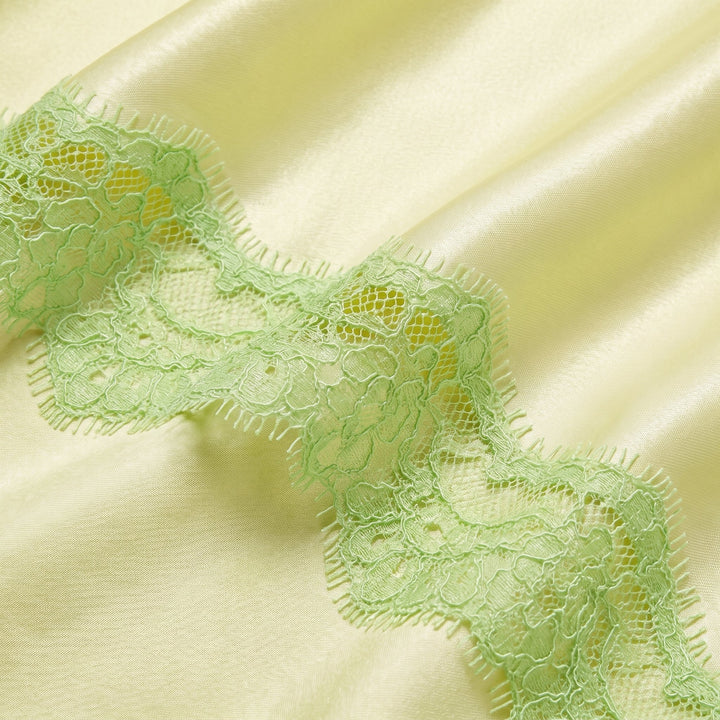 Elira Silk Dress silk and lace fabric close up