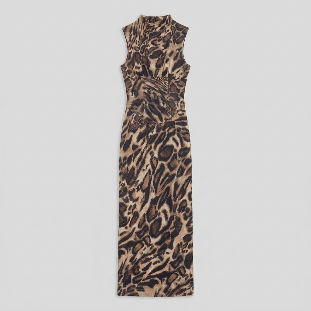 Ellen leopard print dress product flat-lay