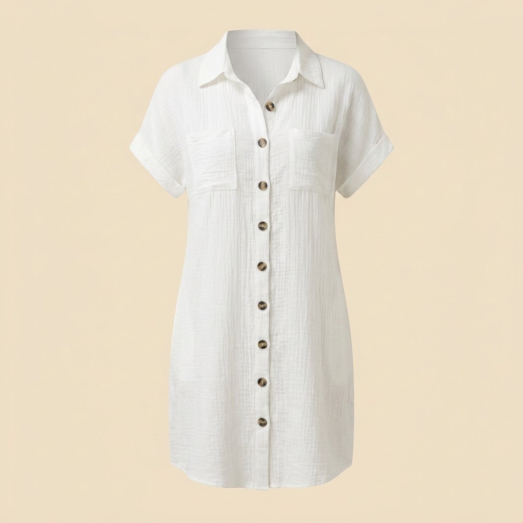 Elodie shirt dress product flat lay