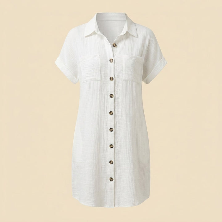 Elodie shirt dress product flat lay