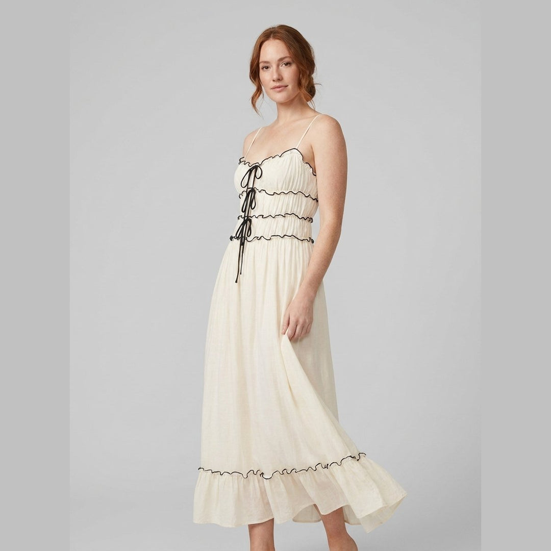 Elowen boho maxi dress cream white on model