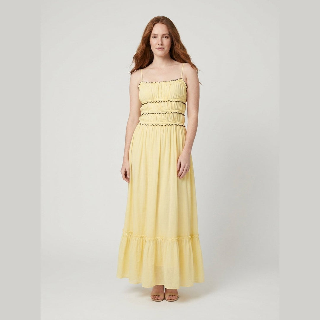 Elowen boho maxi dress yellow on model