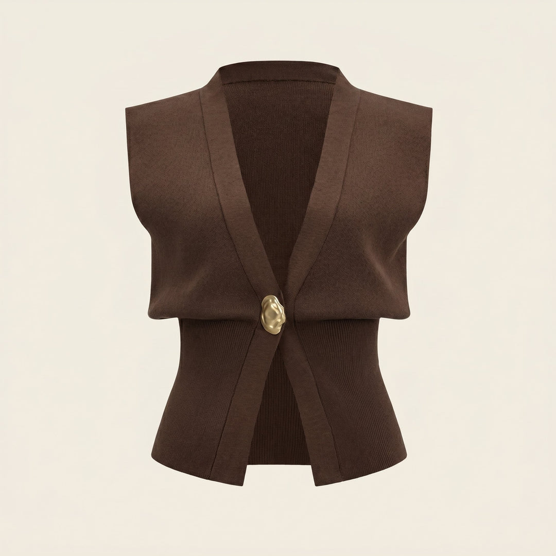 Elsa knit gilet product flat lay