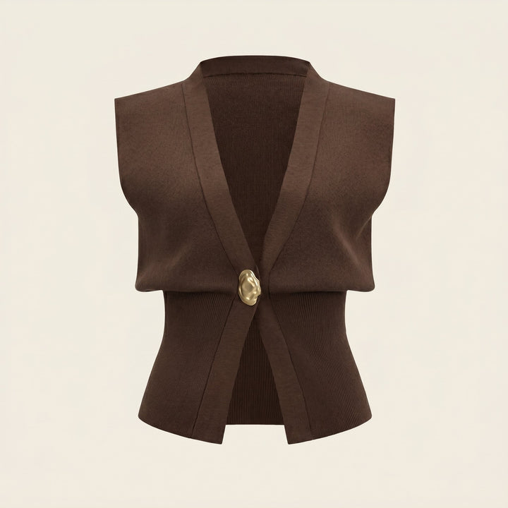 Elsa knit gilet product flat lay