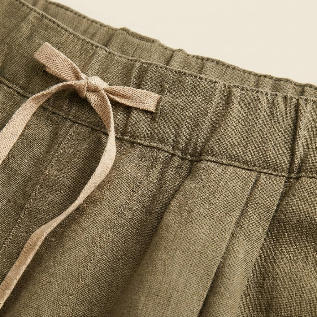 Ely linen pants fabric detail