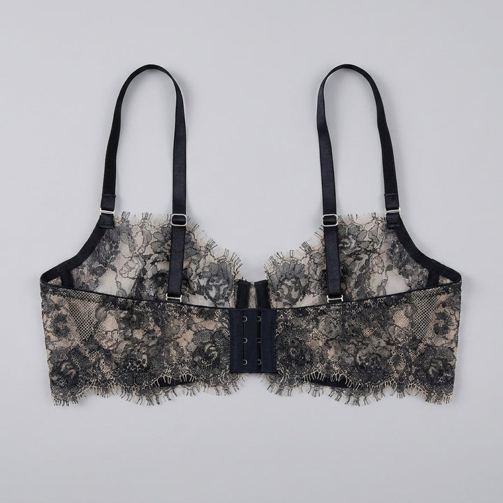 Elysia balconette bra navy lace back