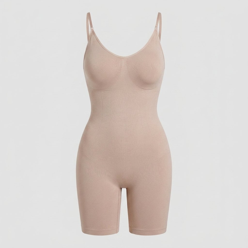 Skin nude seamless body shaper flat-lay