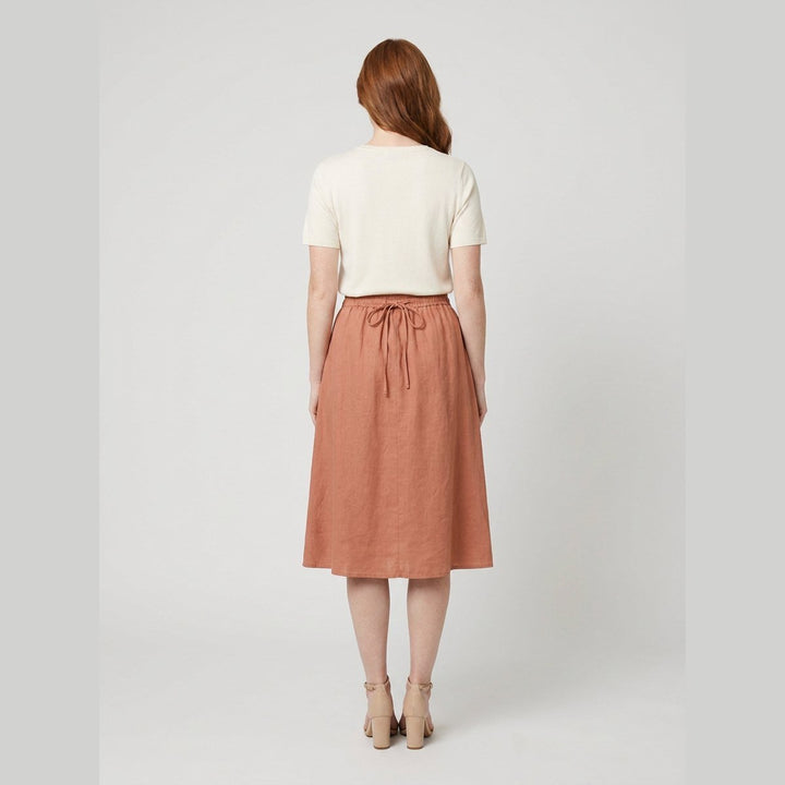 Elysia linen A-line skirt back view