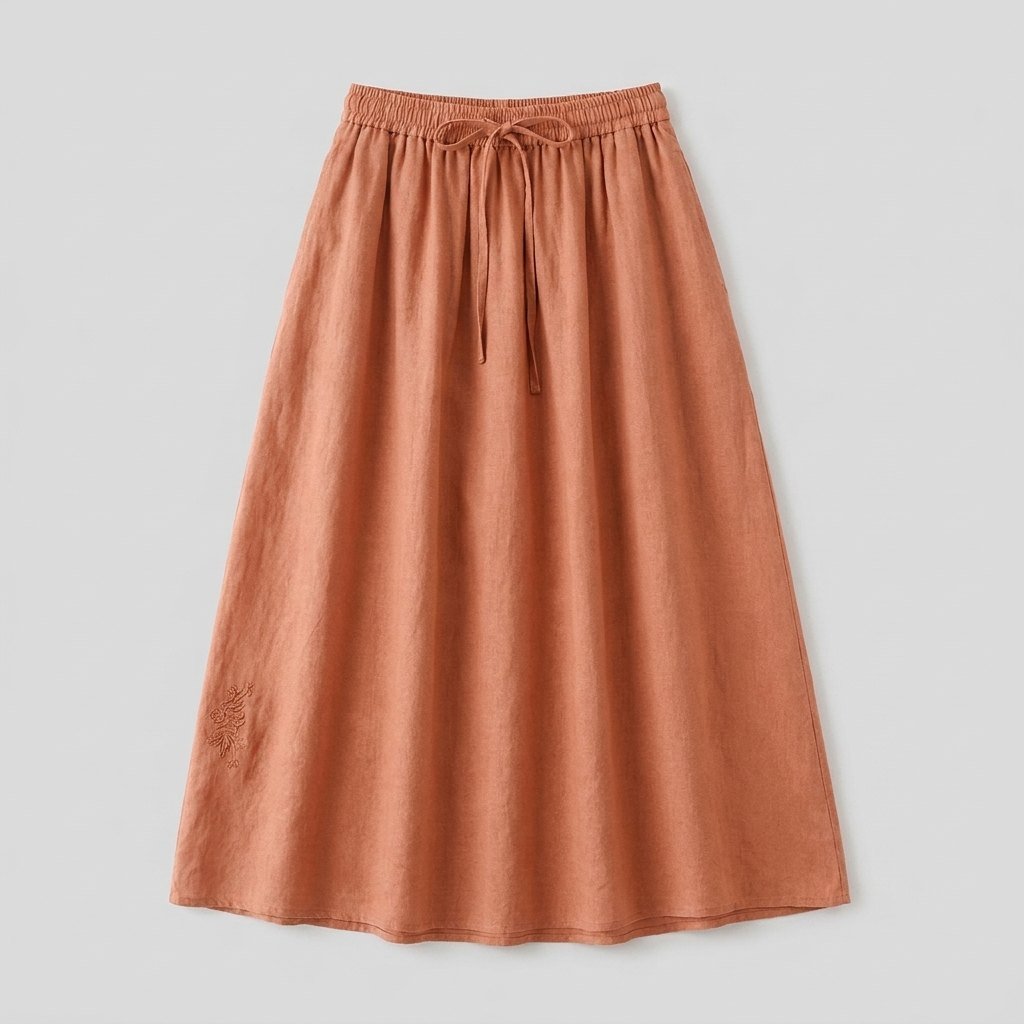 Elysia linen A-line skirt product flat lay