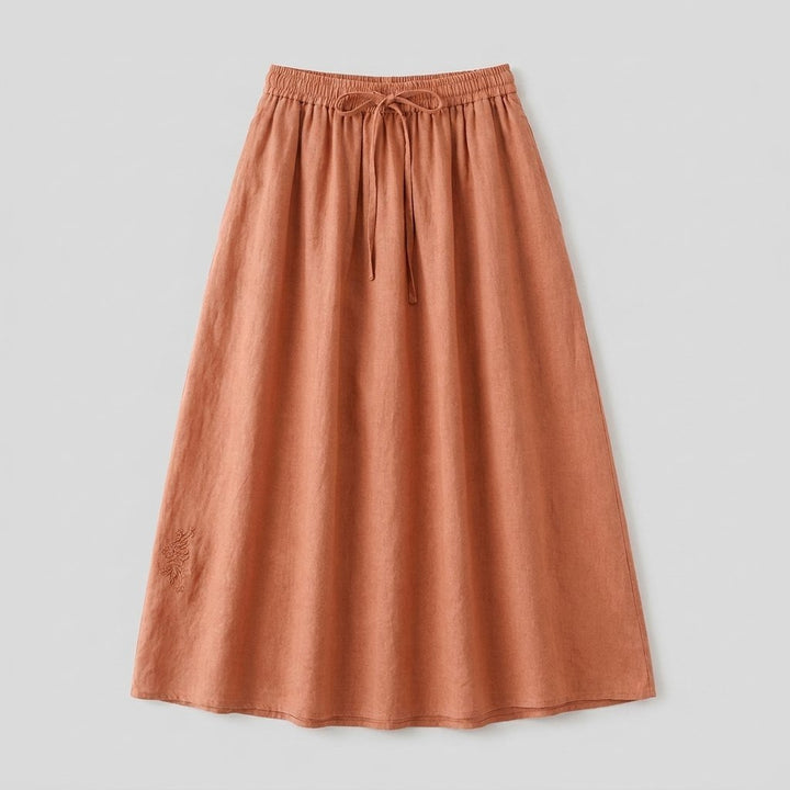 Elysia linen A-line skirt product flat lay