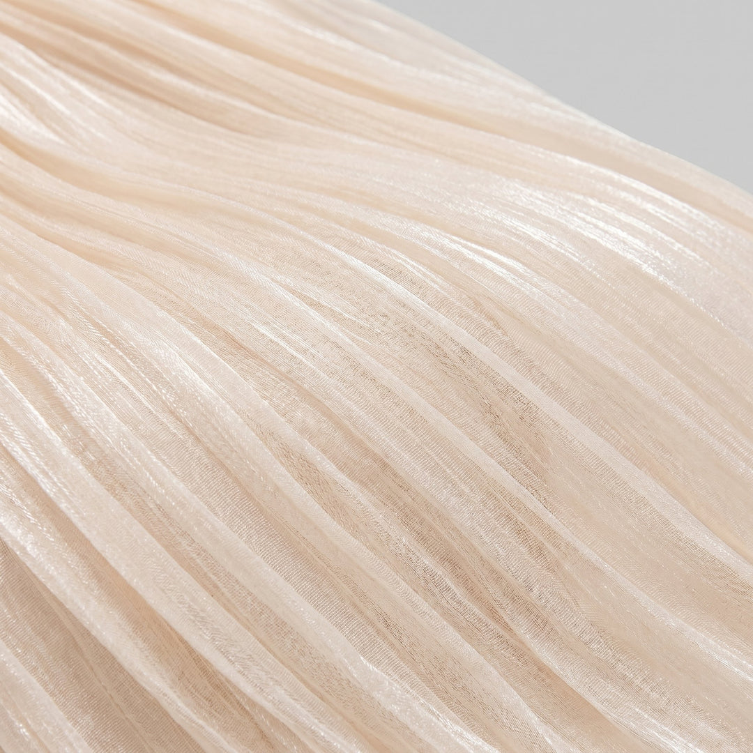 Elysia pleated mini cocktail dress chiffon fabric closeup