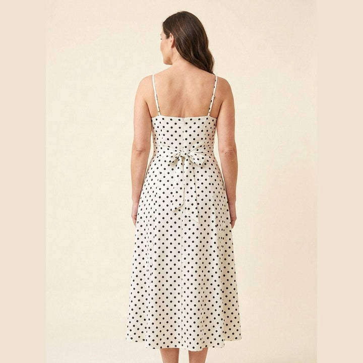 Elysia polka dot midi dress back