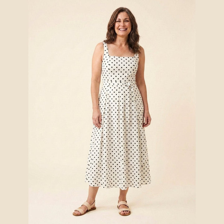 Elysia polka dot midi dress front