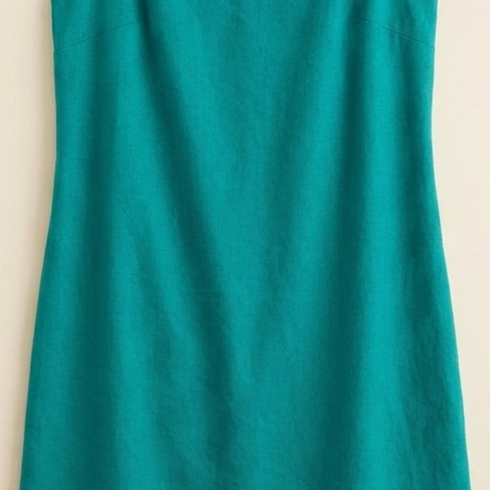 Elysia teal linen fabric detail