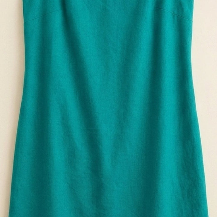 Elysia teal linen fabric detail