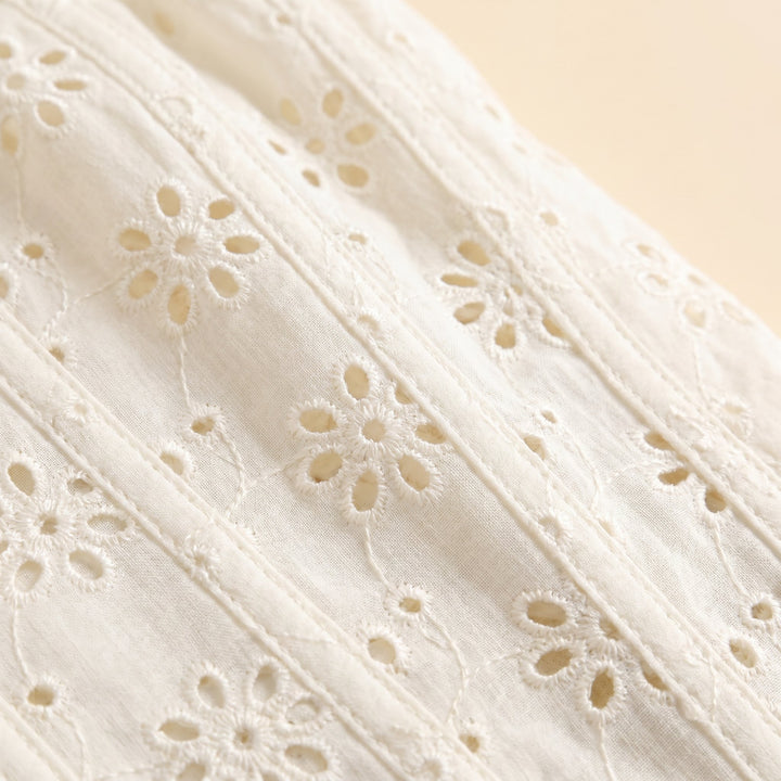 Elysian corset top broderie anglaise eyelet fabric closeup