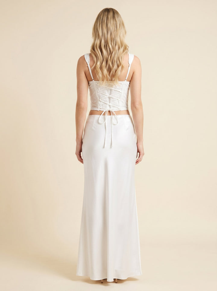 Elysian corset top ivory lace-up back