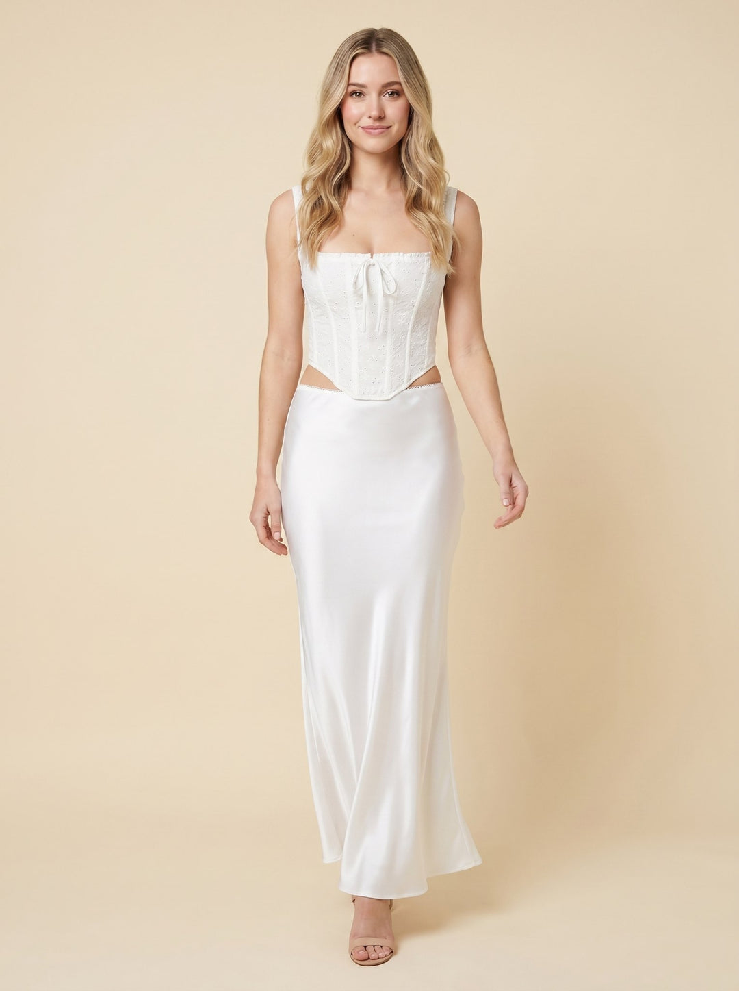 Elysian corset top ivory walking