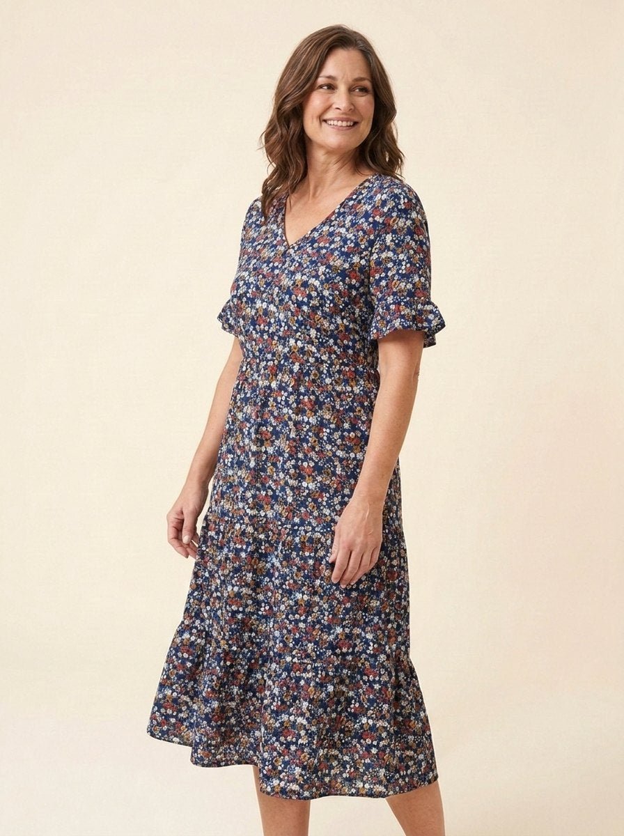 Elysian floral dress blue elaine