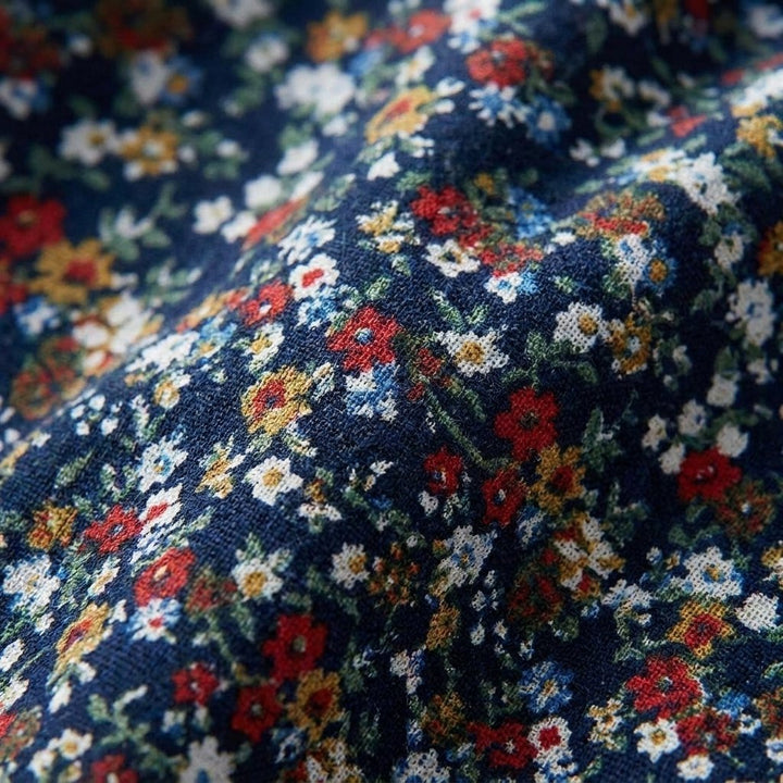 Elysian floral dress fabric close-up