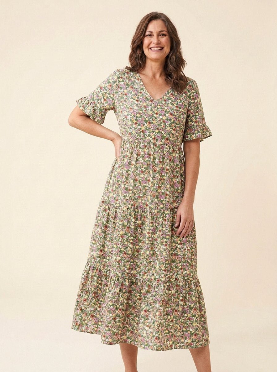 Elysian floral dress green elaine