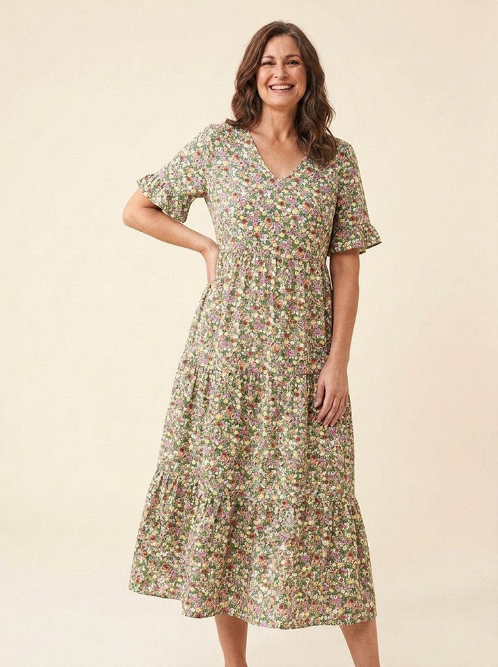 Elysian floral dress green elaine