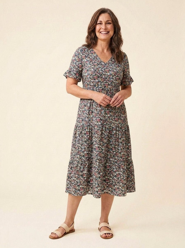 Elysian floral dress royal blue elaine
