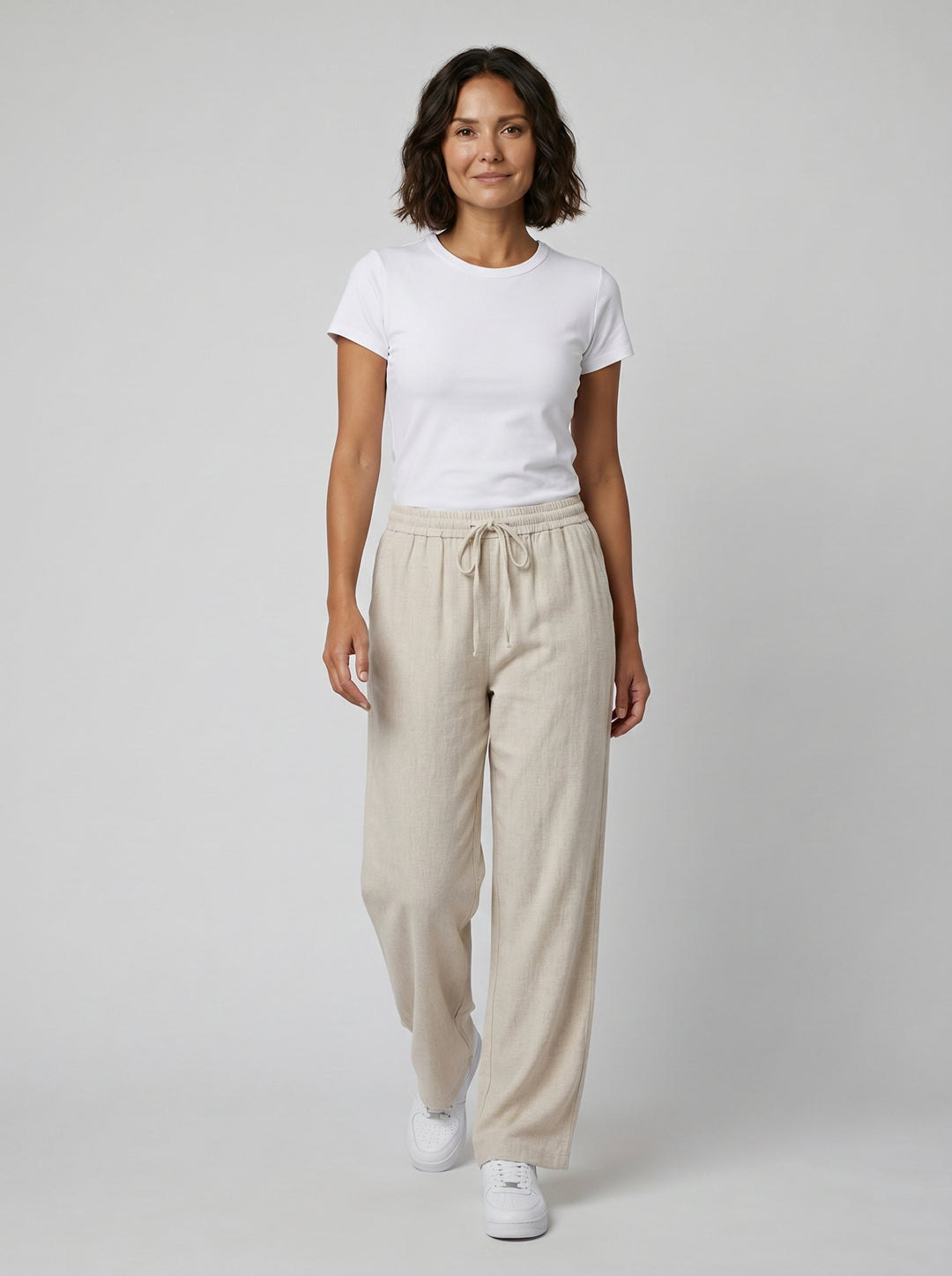Elysian linen relaxed pants beige