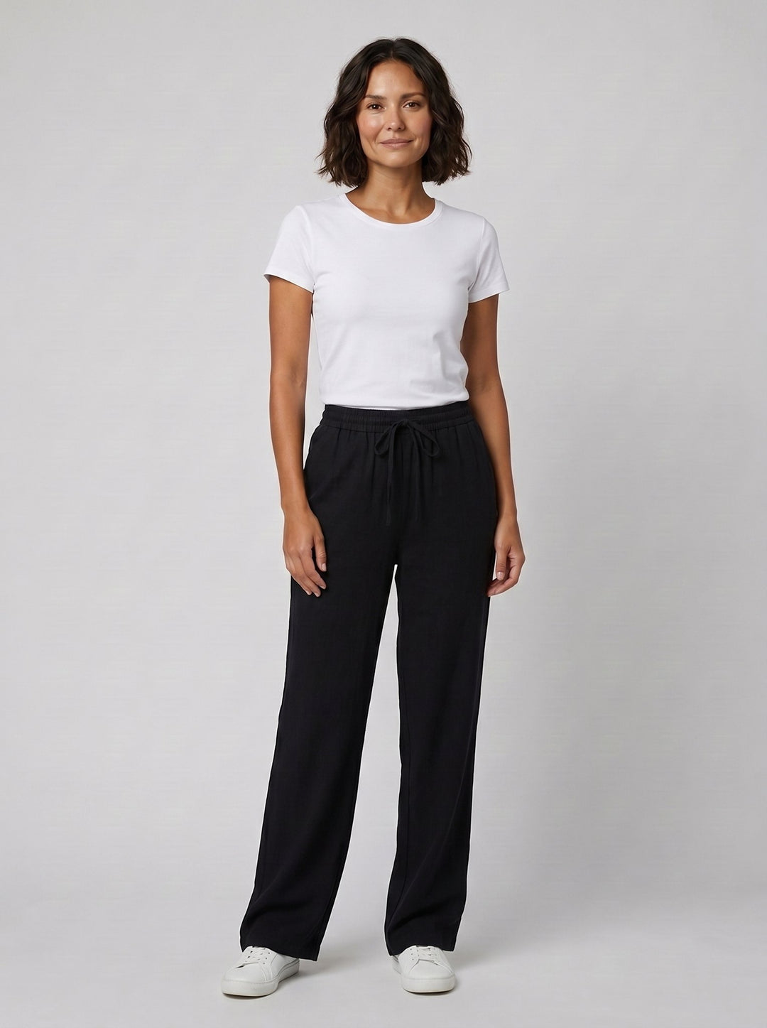 Elysian linen relaxed pants black