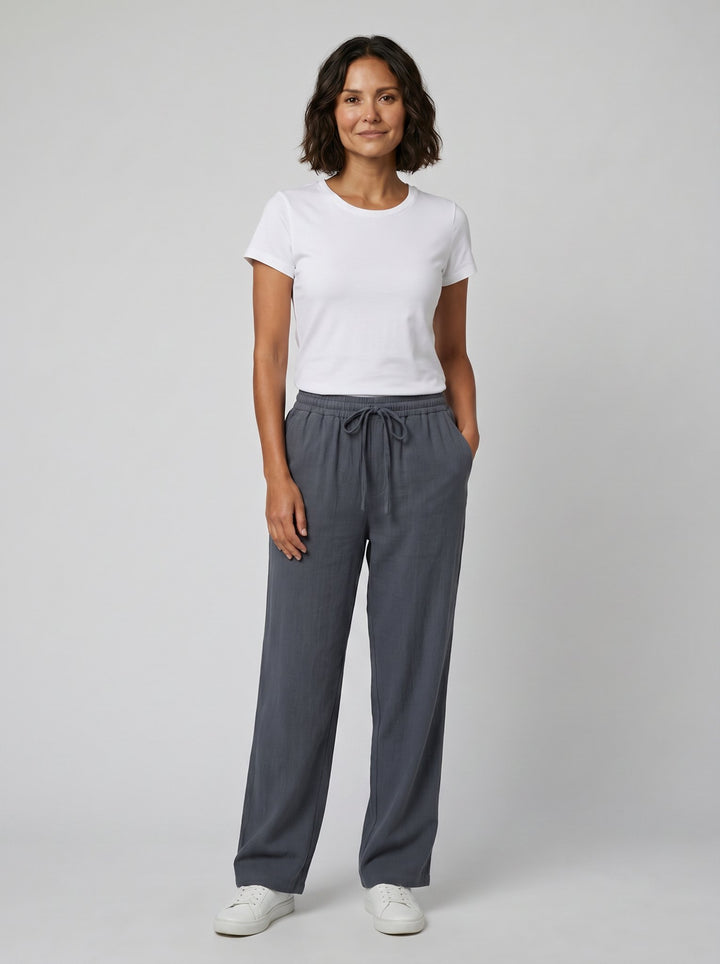 Elysian linen relaxed pants gray