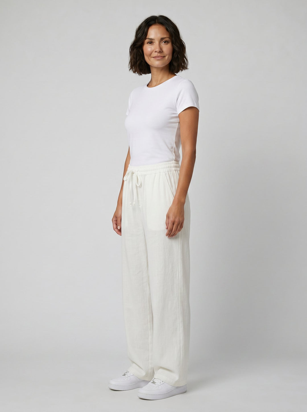 Elysian linen relaxed pants ivory white