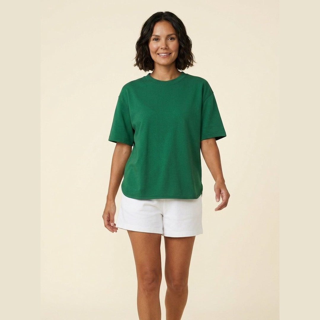 Elysian oversized t-shirt green on model