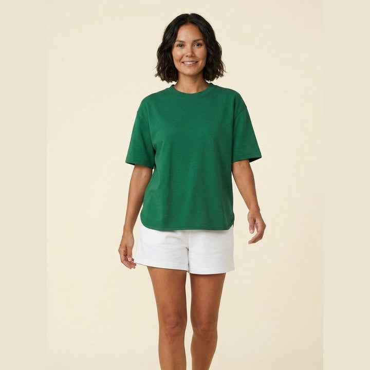 Elysian oversized t-shirt green on model