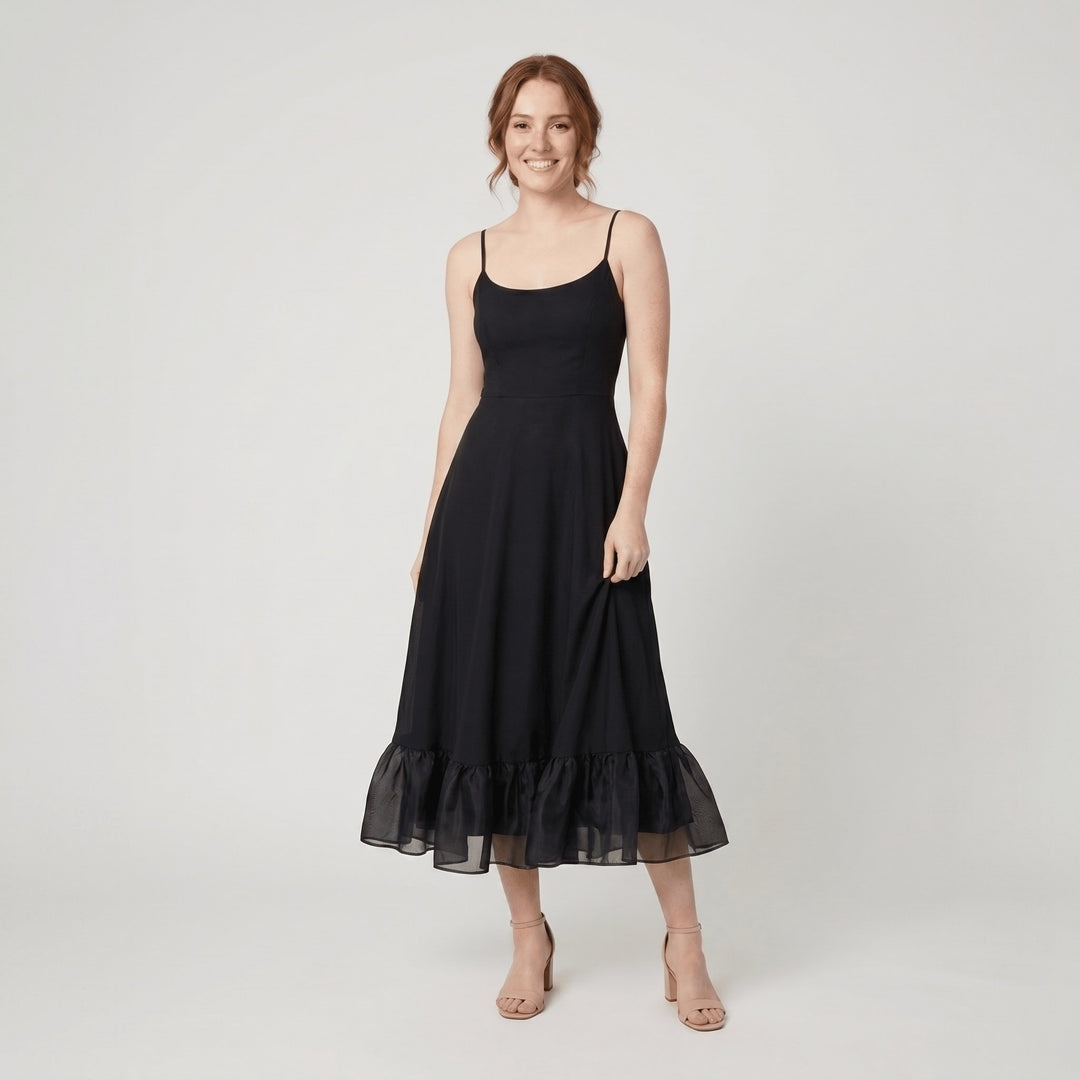 Elysian ruffle wedding dress black