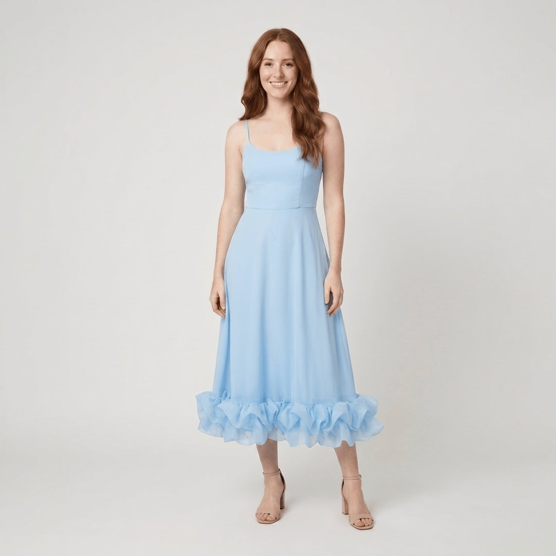Elysian ruffle wedding dress light blue