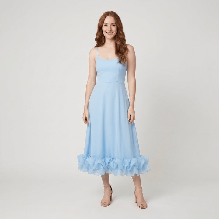Elysian ruffle wedding dress light blue