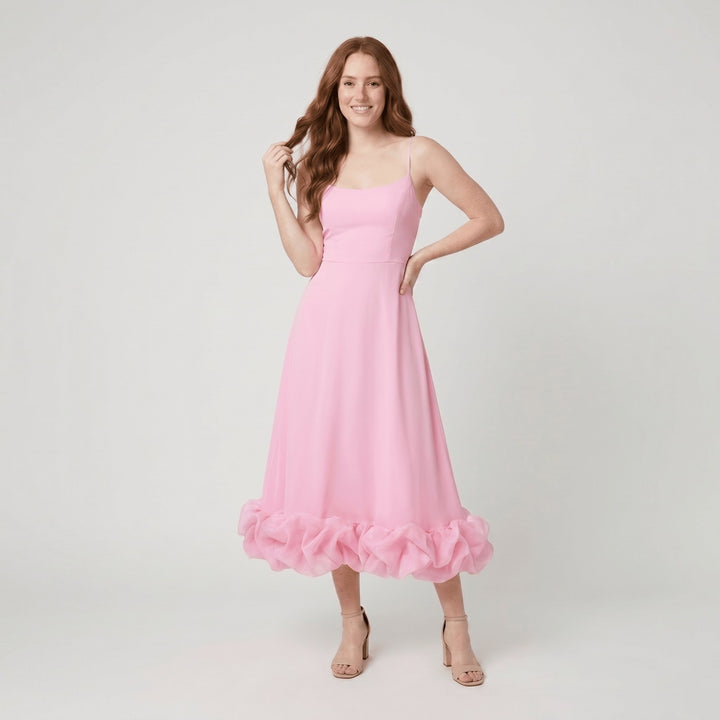 Elysian ruffle wedding dress pink